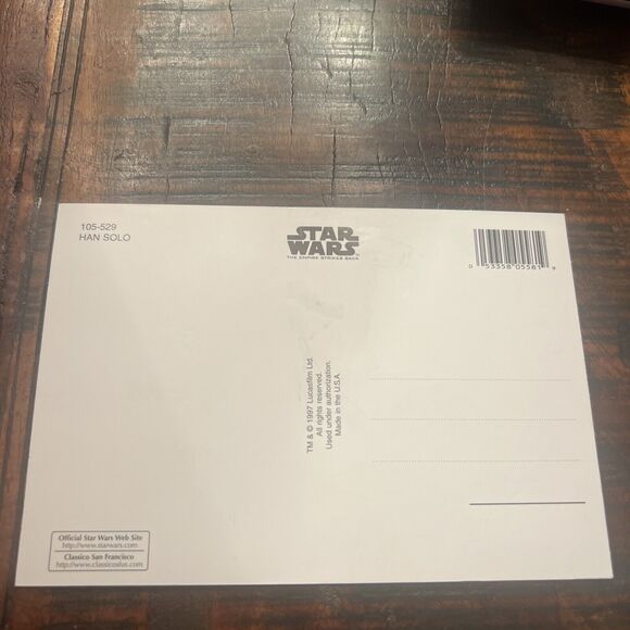 STAR WARS POST CARDS THE EMPIRE STRIKES BACK 1980 HANS SOLO 1997 LUCAS FILM - Picture 7 of 9